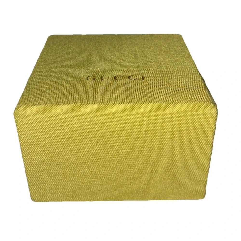 Gucci Gift Box Green Fabric Purple Interior Ring Jewelry Small 3x3x2.25